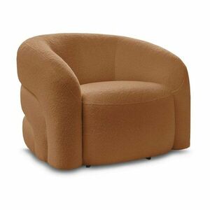 Pomarańczowy obrotowy fotel z materiału bouclé Elina – Bobochic Paris obraz