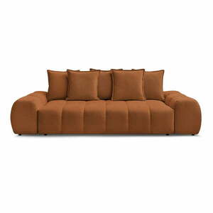Sofa z tkaniny szenilowej w kolorze terakoty 278 cm Everest – Bobochic Paris obraz