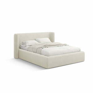 Kremowe tapicerowane łóżko dwuosobowe ze schowkiem ze stelażem 200x200 cm Jason – Windsor & Co Sofas obraz