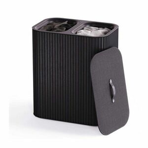 Czarny bambusowy kosz na pranie 2x45 l Tota Luxe – Joseph Joseph obraz