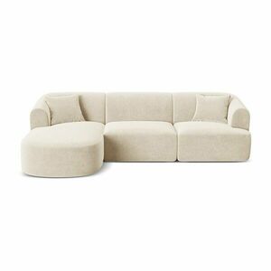 Beżowy aksamitny narożnik (lewostronny/z szezlongiem) Campi – Cosmopolitan Design obraz