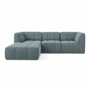 Niebieski narożnik z materiału bouclé (lewostronny/z szezlongiem) Aloha – Makamii obraz