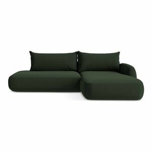 Ciemnozielony rozkładany narożnik (prawostronny/z szezlongiem) Hale – Makamii obraz