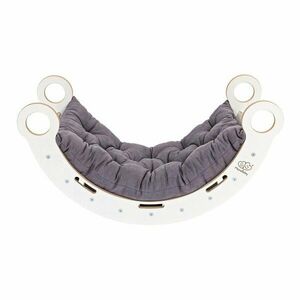 Biało-szara huśtawka z litego drewna sosnowego 39x75x38 cm Montessori – Meowbaby obraz