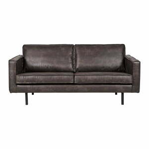 Czarna sofa z imitacji skóry 190 cm Rodeo – WOOOD obraz