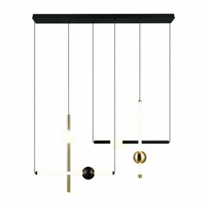 Lampa wisząca LED w czarno-złotym kolorze ze ściemniaczem Melita – Trio obraz