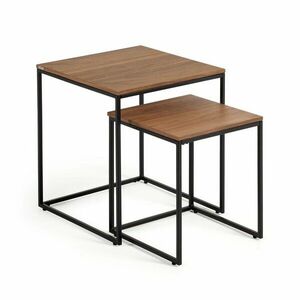 Stoliki z blatem w dekorze orzecha zestaw 2 szt. 45x45 cm Yoana – Kave Home obraz