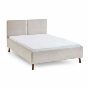 Beżowe tapicerowane łóżko dwuosobowe ze stelażem 140x200 cm Piano – Meise Möbel obraz