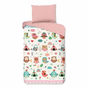 Różowa bawełniana pościel dziecięca jednoosobowa 140x200 cm Wise – Good Morning obraz