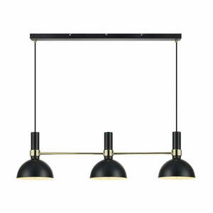 Czarna potrójna lampa wisząca Markslöjd Larry Black Gold obraz