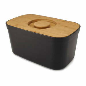 Czarny chlebak z drewnianą pokrywką Joseph Joseph Bin obraz