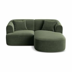 Zielony aksamitny narożnik (prawostronny/z szezlongiem) Campi – Cosmopolitan Design obraz