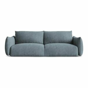 Niebieska rozkładana sofa z tkaniny szenilowej 230 cm Leila – Makamii obraz