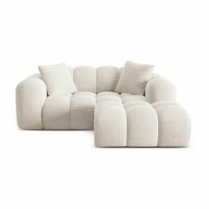 Kremowy narożnik z tkaniny szenilowej (prawostronny/z szezlongiem) Treno – Cosmopolitan Design obraz