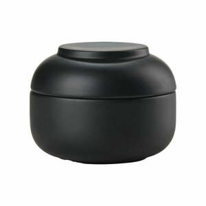 Czarny kamionkowy organizer łazienkowy na waciki Sensu – Zone obraz