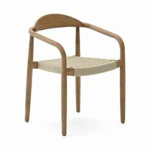 Beżowo-naturalny drewniany fotel jadalniany Nina – Kave Home obraz