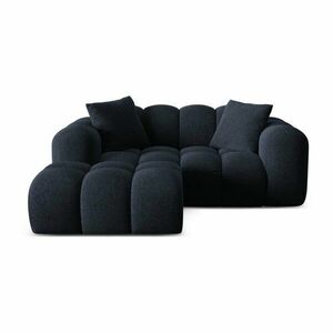 Ciemnoniebieski narożnik z tkaniny szenilowej (lewostronny/z szezlongiem) Treno – Cosmopolitan Design obraz