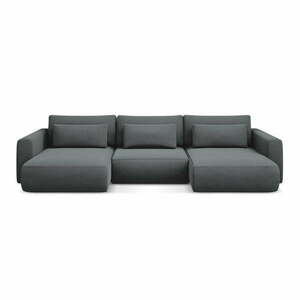 Ciemnoszary rozkładany/ze schowkiem narożnik (w kształcie litery U) Kapua – Makamii obraz