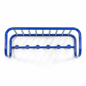 Niebieski metalowy wieszak ścienny z półką 72 cm Retro – Spinder Design obraz