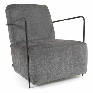 Szary fotel z tkaniny szenilowej Gamer – Kave Home obraz