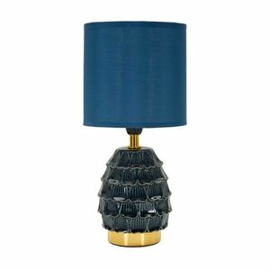 Niebieska lampa stołowa ceramiczna z tekstylnym kloszem (wysokość 30, 5 cm) Pigny – Mauro Ferretti obraz