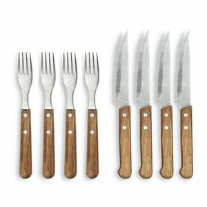 Sztućce do steków ze stali nierdzewnej w srebrno-naturalnym kolorze zestaw 8 szt. – Holm obraz