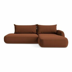 Rozkładany narożnik (prawostronny/z szezlongiem) w kolorze terakoty Hale – Makamii obraz