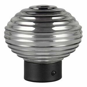 Czarno-szara lampa stołowa LED ze ściemniaczem i szklanym kloszem (wys. 14, 5 cm) Earl – Reality obraz