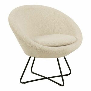 Kremowobiały fotel ze sztucznej wełny Actona Center obraz