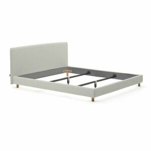 Szare tapicerowane łóżko dwuosobowe bez stelaża 180x200 cm Valma – Kave Home obraz