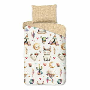 Beżowa bawełniana pościel dziecięca jednoosobowa 140x200 cm Luz – Good Morning obraz