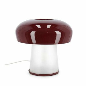 Bordowa metalowa lampa stołowa ze szklanym kloszem (wysokość 35 cm) Clevely – Bizzotto obraz