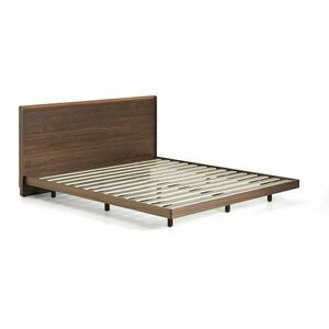 Brązowe łóżko dwuosobowe z litego drewna brzozowego ze stelażem 180x200 cm Norlen – Kave Home obraz