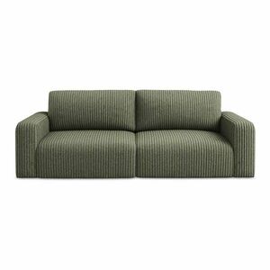 Zielona sztruksowa rozkładana sofa ze schowkiem 252 cm Kona – Makamii obraz