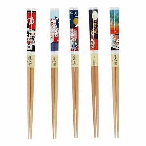 Drewniany zestaw pałeczek w naturalnym kolorze 5 szt. Beckoning Cats – Rex London obraz