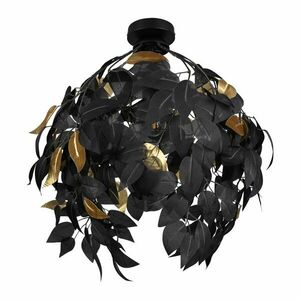 Metalowa lampa sufitowa w kolorze matowej czerni z plastikowym kloszem ø 38 cm Leavy – Reality obraz