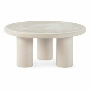 Kremowy okrągły stolik w dekorze kamienia ø 80 cm Iriel – MOME obraz