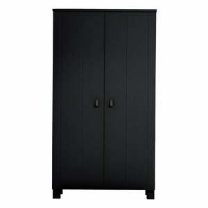 Czarna szafa z litego drewna sosnowego 111x202 cm Ties – WOOOD obraz