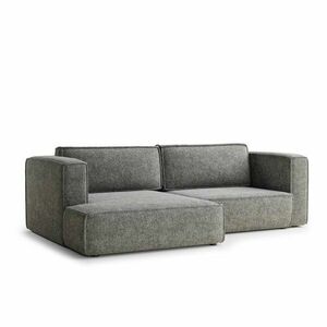 Szary rozkładany narożnik ze schowkiem z tkaniny szenilowej (lewostronny/z szezlongiem) Velto – Maison de Rêve obraz