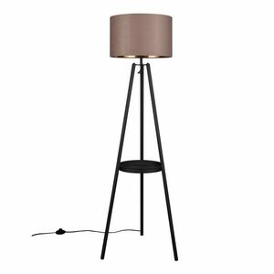 Czarna lampa stojąca z półką (wys. 152 cm) Colette – Reality obraz