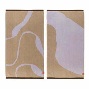 Lawendowo-jasnobrązowe ręczniki z bawełny organicznej zestaw 2 szt. 50x90 cm Nova Arte – Mette Ditmer Denmark obraz