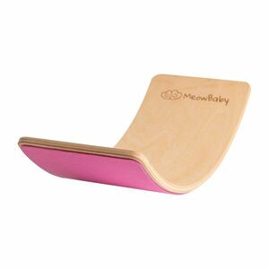 Różowo-naturalna deska do balansowania z litego drewna sosnowego 80x30x18 cm Montessori – Meowbaby obraz