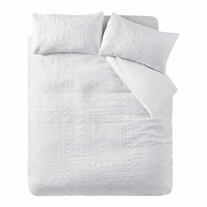 Biała pościel dwuosobowa 200x200 cm Folkstone Geo – Catherine Lansfield obraz