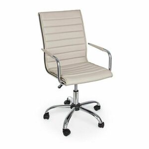 Szarobrązowe krzesło biurowe z imitacji skóry Perth – Yes Everyday obraz