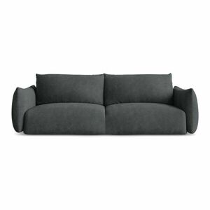 Ciemnoszara rozkładana sofa z tkaniny szenilowej 230 cm Leila – Makamii obraz