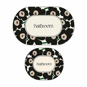 Czarno-beżowe dywaniki łazienkowe zestaw 2 szt. 60x100 cm Oweld – Foutastic obraz