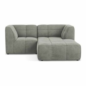 Szary aksamitny narożnik (prawostronny/z szezlongiem) Aloha – Makamii obraz