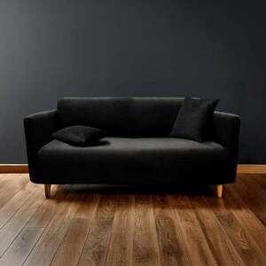 Czarny elastyczny pokrowiec na sofę 3-osobowy Sacha – douceur d'intérieur obraz