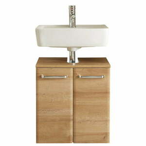 Wisząca szafka bez umywalki w dekorze dębu w naturalnym kolorze 53x60 cm Quickset 318 – Pelipal obraz