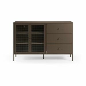 Szara metalowa witryna 140x90x40 cm Layna – Marckeric obraz